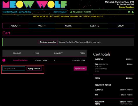 Coupons & Promo Codes. . Meow wolf promo code